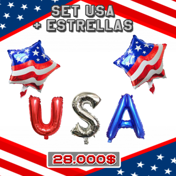 SET GLOBOS LETRAS USA +...