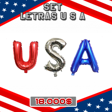 GLOBOS LETRAS U S A 40 CM